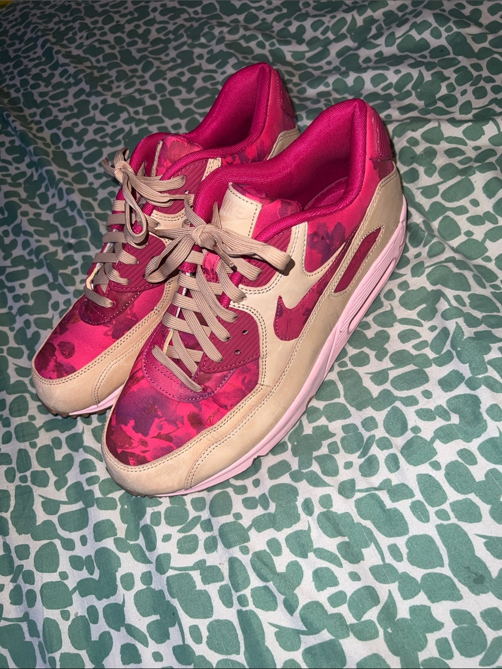 Nike Women's Athletic Sneakers in Pink and Beige